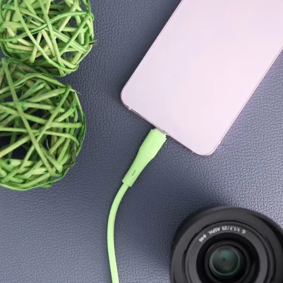 Silikonový kabel USB C to USB C 5A 100W 1m zelený - Forcell