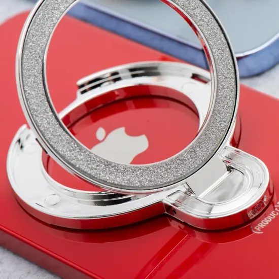 Stojan na telefon CIRCLE GLITTER - nalepovací - stříbrný