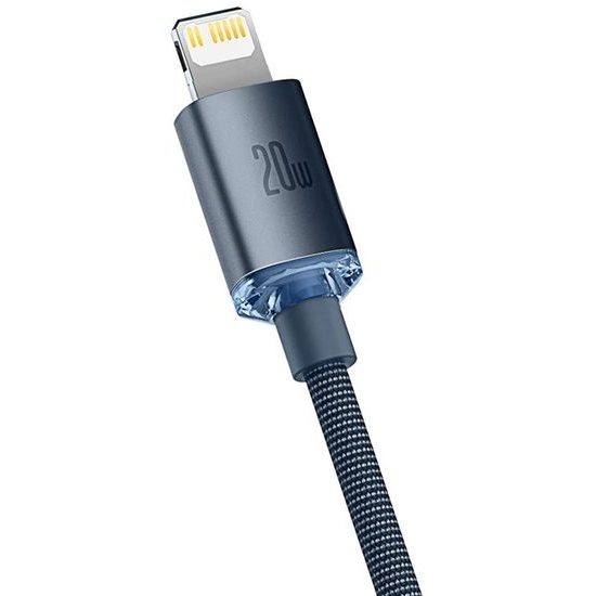 Nabíjecí / datový kabel USB-C - Lightning 20W 1,2m černý - Baseus CAJY000201 Crystal Shine Series