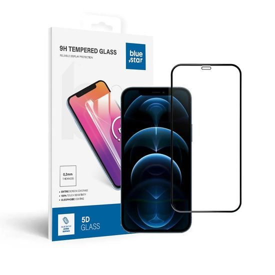 Tvrdené / ochranné sklo Apple iPhone 12 / 12 Pro 6,1" čierne - 5D Full Cover