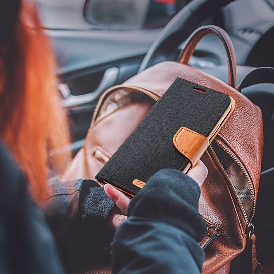 Puzdro / obal pre Xiaomi Redmi Note 11 / 11S čierne - kniha Canvas Book