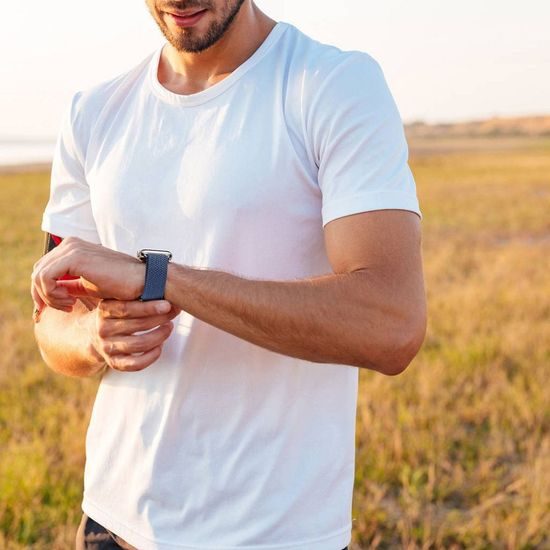 Řemínek na Apple Watch 42/44/45mm modrý - DUX DUCIS Mixture II