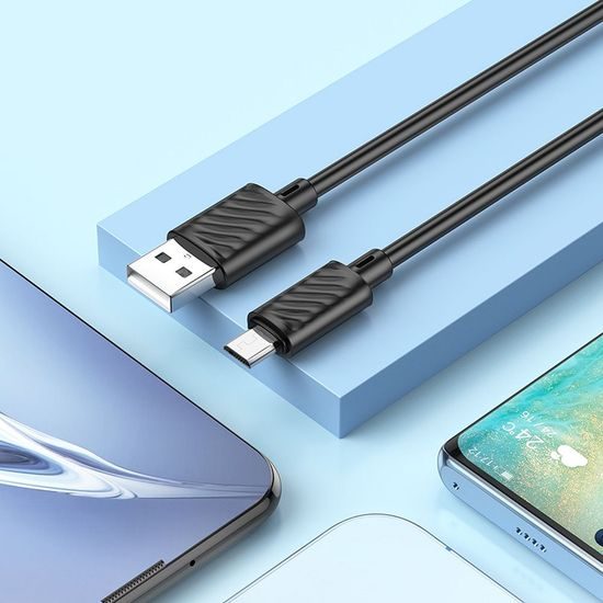 Datový kabel USB - Micro USB 2,4A 1 m černý - HOCO X88
