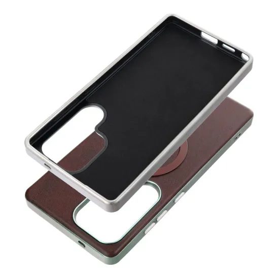 Obal / kryt na Samsung Galaxy A37 hnědý s MagSafe - Gentleman Mag Cover