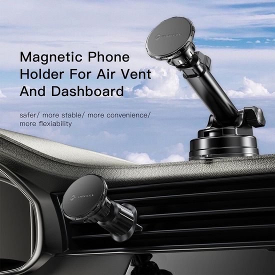 Držák do auta magnetický, s přísavkou i do ventilace – FORCELL F-Grip Excelence