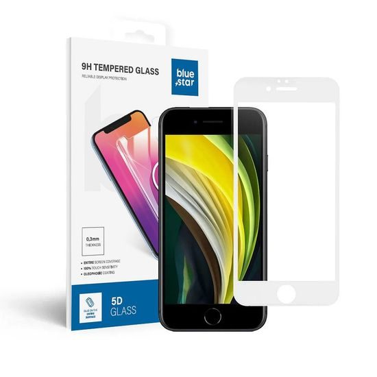 Tvrdené / ochranné sklo Apple iPhone 6 biele - Blue Star 3D