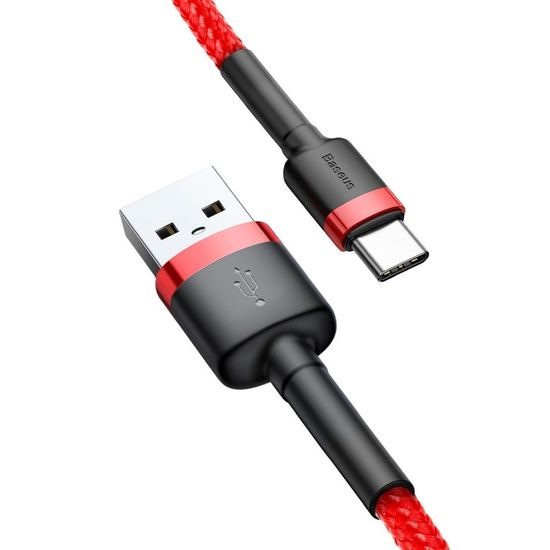 Nabíjecí a datový USB/USB-C 3 m červený - BASEUS Cafule
