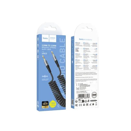 Kabel AUX Jack 3,5 mm / Jack 3,5 mm 1,5 m černý - HOCO