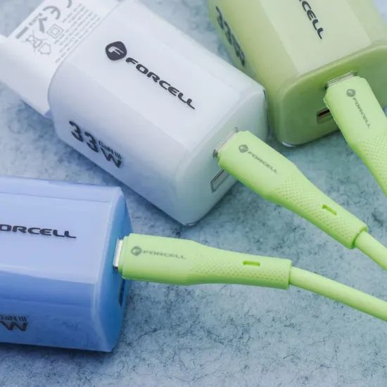 Silikonový kabel USB C to USB C 5A 100W 1m zelený - Forcell