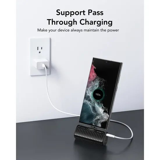 Powerbanka 5000 mAh s vestavěným konektorem USB-C 2,3A černá - VEGER
