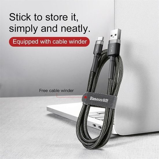 Kabel USB-C / 0,5m / 3A grey-black CATKLF-AG1 - BASEUS