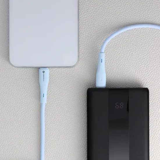 Silikonový kabel USB C / USB C QC4.0 PD 3A 60W 1m modrý - Forcell F-Energy