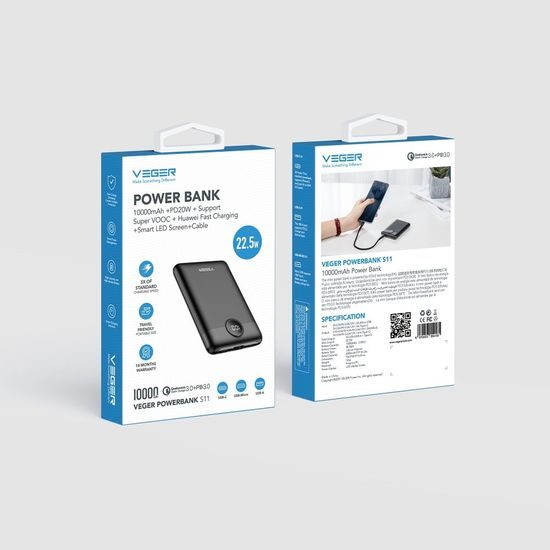 Power banka 10 000 mAh 22,5W - VEGER S11