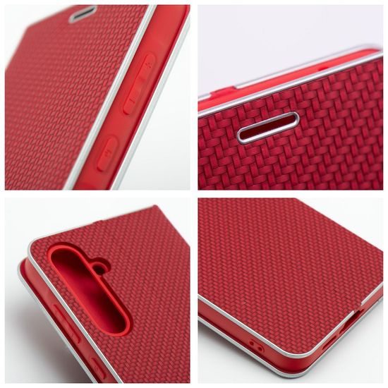 Pouzdro / obal na Huawei P30 Lite červené - knížkové Luna Book Carbon