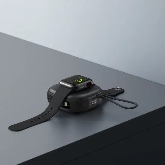 Powerbanka MagSafe PD3.1 QC3.0 3A 22,5W 10000 mAh, vysouvací kabel černá - FORCELL