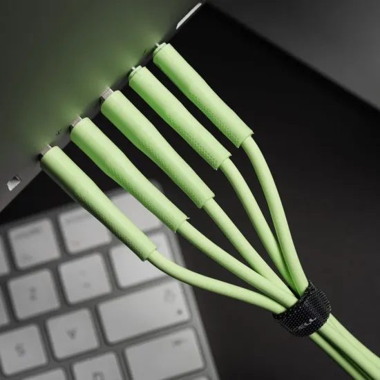 Silikonový kabel USB C / USB C QC4.0 PD 3A 60W 1m zelený - Forcell F-Energy