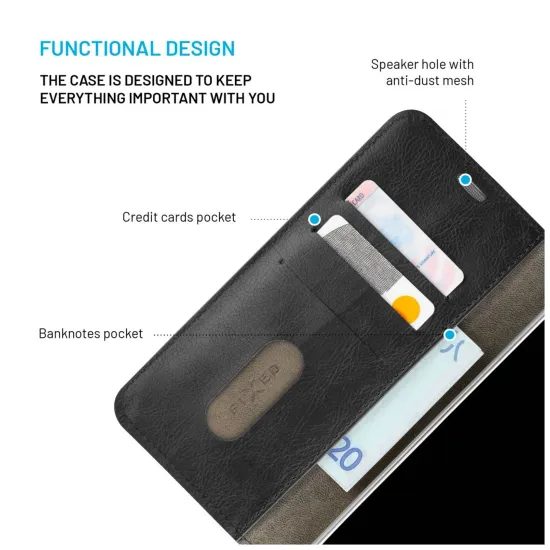 Pouzdro / obal na Vivo V50 Lite černé - knížkové FIXED Opus