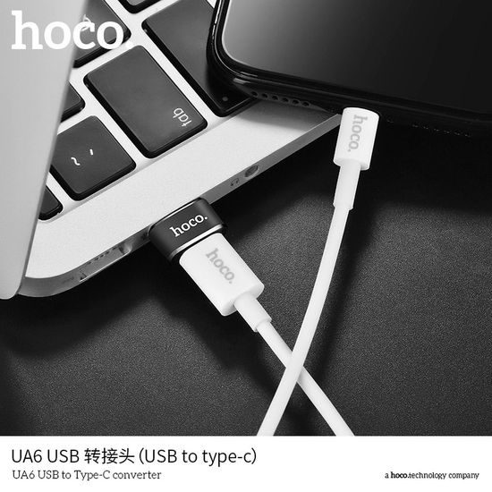 Adaptér OTG USB - Type C černý HOCO