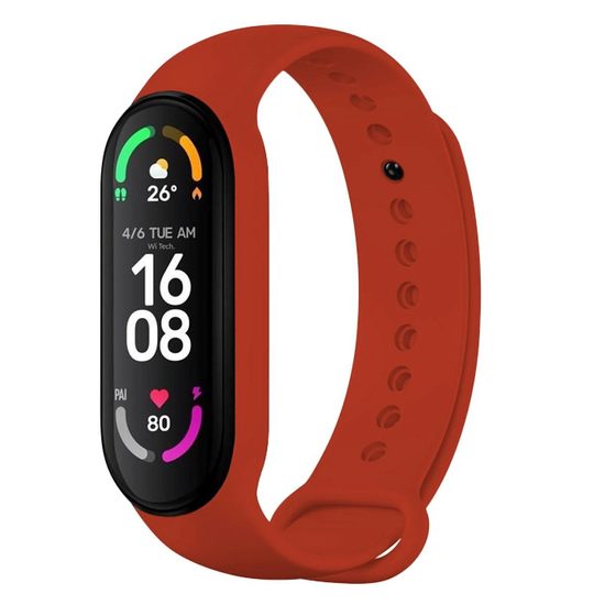 Silikonový řemínek FIXED Silicone Strap pro Xiaomi Band 7/ Mi Band 6/ Mi Band 5, červený