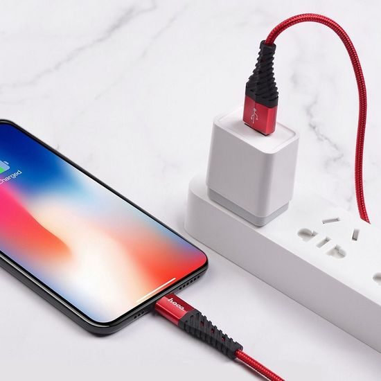 Datový kabel pro iPhone, 8 pin X38, 1 metr, červený - HOCO