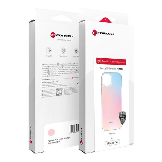 Obal / kryt na Apple iPhone 16 Pro Max modro-růžový - FORCELL F-PROTECT Mirage MagSafe