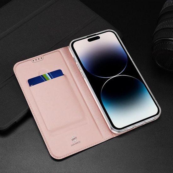 Pouzdro / obal na Apple iPhone 15 Pro růžové - knížkové DUX DUCIS Skin Pro