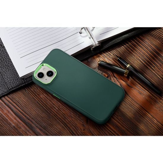 Obal / kryt na Apple iPhone 15 Plus zelený - FRAME