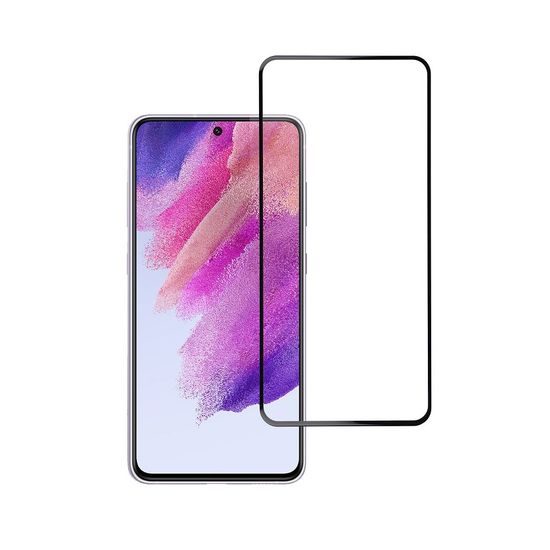 Tvrdené / ochranné sklo Samsung Galaxy S21 Plus čierne - Blue Star 9H plné lepidlo