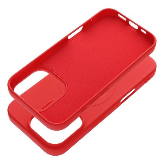 Obal / kryt na Apple iPhone 16 Pro červený - SILICONE MAG COVER