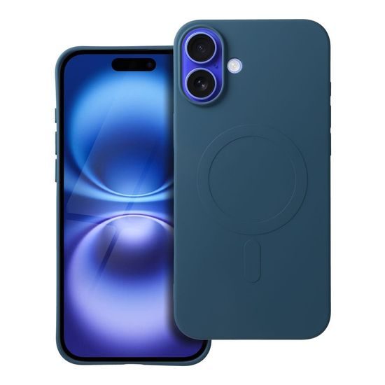 Obal / kryt na Apple iPhone 16 Plus modrý - SILICONE MAG COVER