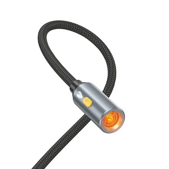 Zapalovač s kabelem USB A / Typ C černý 0,3 cm - HOCO