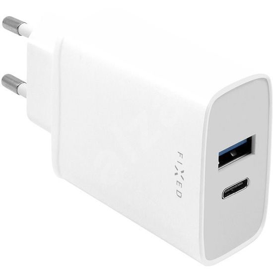 Sítová nabíječka USB - C výstup max 20w bílá - FIXED