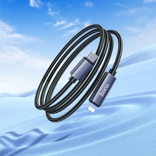 Nabíjecí, datový kabel USB C / Lightning PD 27W s displejem 1 m X112 černý - HOCO