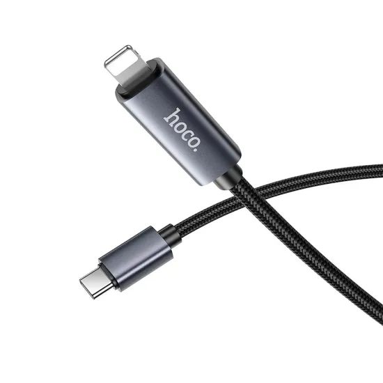 Nabíjecí, datový kabel USB C / Lightning PD 27W s displejem 1 m X112 černý - HOCO