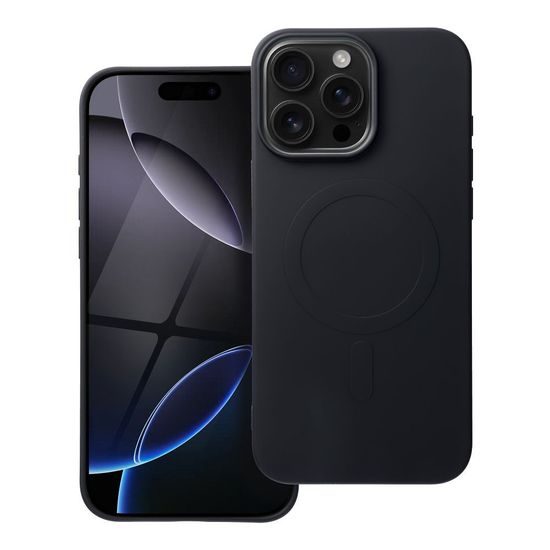Obal / kryt na Apple iPhone 16 Pro Max čierne - SILICONE MAG COVER