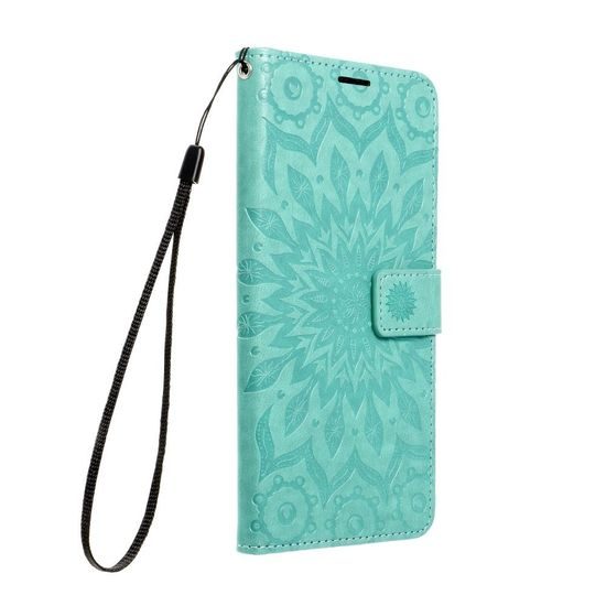 Pouzdro / Obal na Samsung Galaxy A22 5G zelená mandala - knížkové Forcell MEZZO