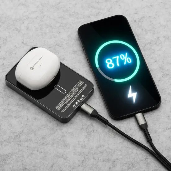 Tenká powerbanka Forcell F-Energy Super Slim F10k8 s MagSafe PD3.0 QC4.0 15W 10000mAh - černá