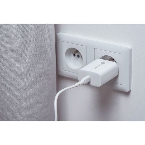 Cestovní nabíječka Forcell vstup USB C s kabelem Typ C - 3A 25W s funkcí PD a QC 4.0