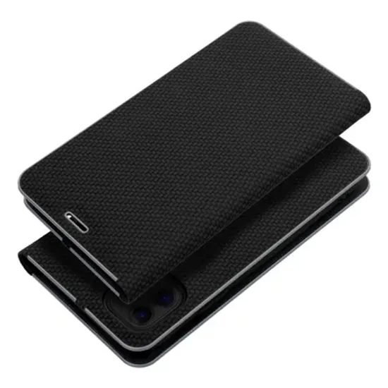 Pouzdro / obal na Apple iPhone 17 Pro Max černé - knížkové Luna Book Carbon Case