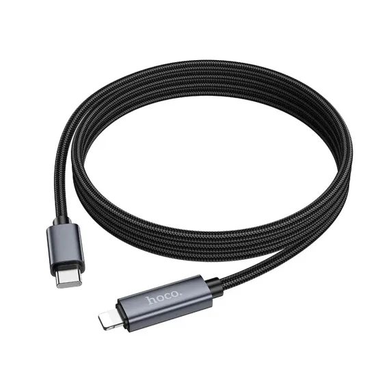 Nabíjecí, datový kabel USB C / Lightning PD 27W s displejem 1 m X112 černý - HOCO