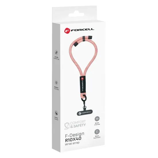 Řemínek na zápěstí růžový + bílý - FORCELL F-DESIGN R10X40