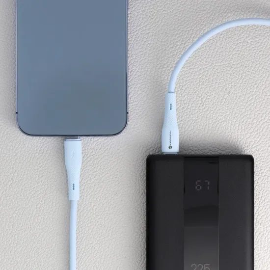 Nabíjecí / datový kabel USB-C - Lightning 1m modrý - Forcell F-Energy PD 3A 27W Silicone C346