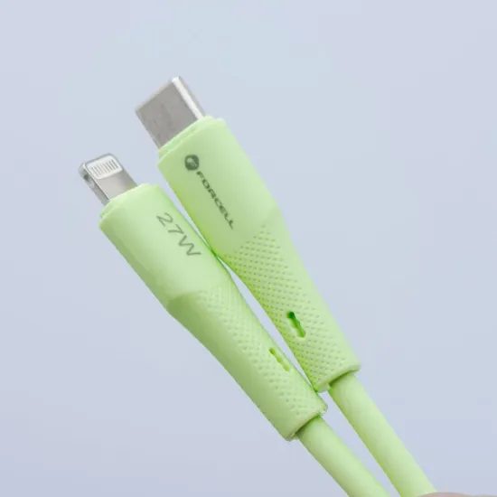 Nabíjecí / datový kabel USB-C - Lightning 1m zelený - Forcell F-Energy PD 3A 27W Silicone C346