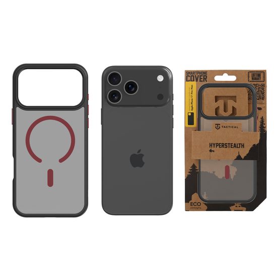 Obal / kryt na Apple iPhone 17 Pro Max černá/červená - Tactical MagForce Hyperstealth 2.0