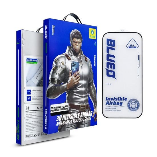 Tvrzené / ochranné sklo Apple iPhone 15 Pro Max černé - 5D Mr. Monkey Glass