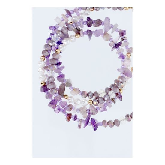 Přívěšek k telefonu na krk 82 cm fialový - STONE