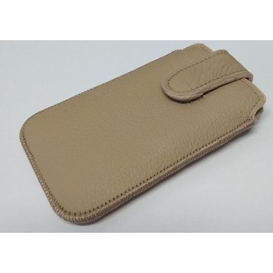 Pouzdro / obal na Samsung Galaxy Trend (S7560) béžové - zasouvací kožené