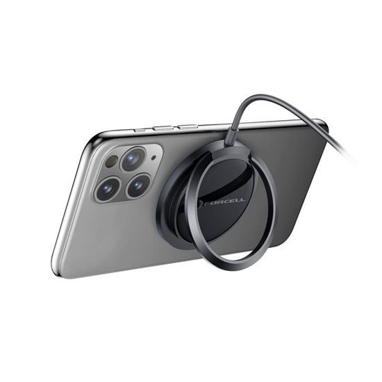 PowerPod bezdrátová nabíječka s kruhem/podstavcem černá - FORCELL F-ENERGY