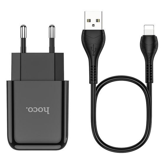 Nabíječka USB + kabel Lightning 8-pin 2A černá - HOCO