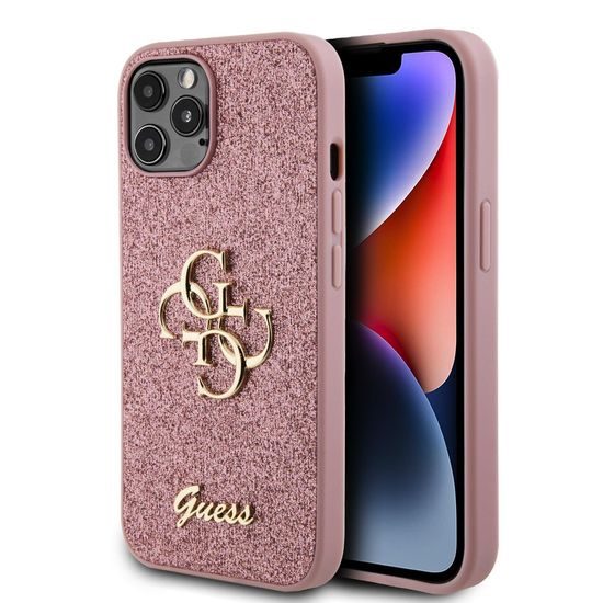 Obal / kryt na Apple iPhone 12 / 12 Pro růžový - Guess